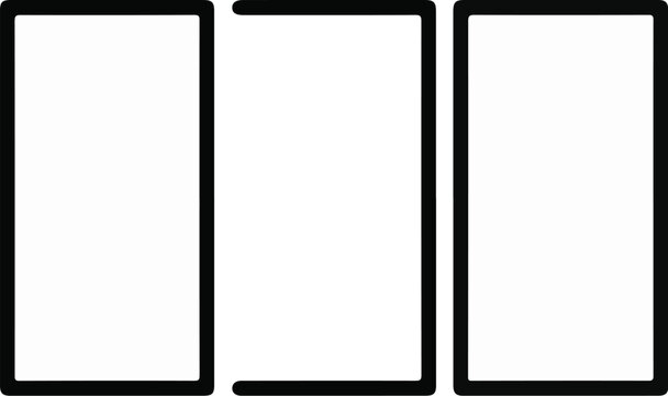 Three blank rectangles with thick black outlines, arranged vertically