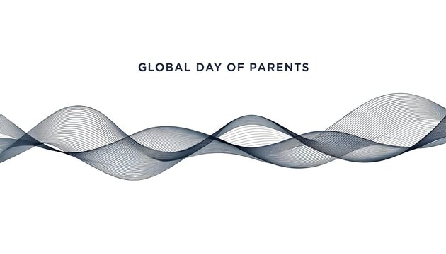 A graphic design celebrating Global Day of Parents with a wavy pattern