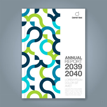 Modern Annual Report Cover Design with Abstract Geometric Lines