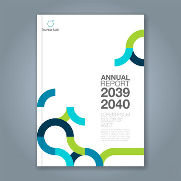 Modern Annual Report Cover Design with Abstract Geometric Lines