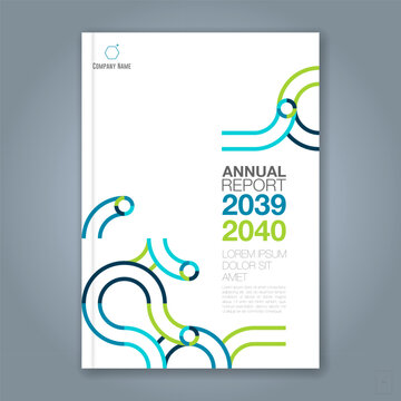 Modern Annual Report Cover Design with Abstract Geometric Lines