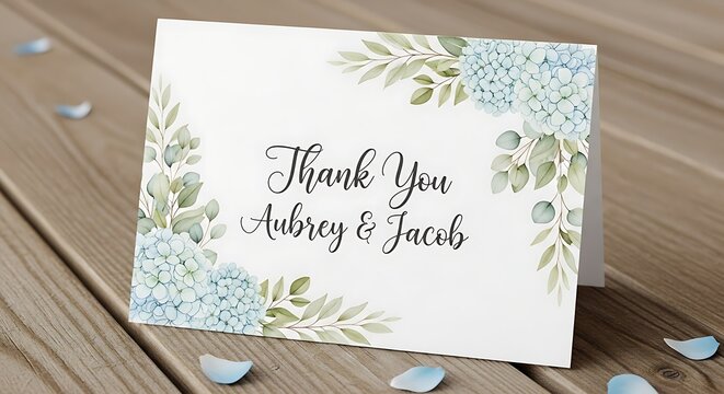 Thank you message for aubrey and jacob from a city skyline