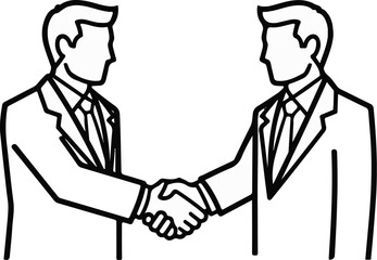 Fototapeta premium Two men in suits shaking hands, illustrating a business agreement