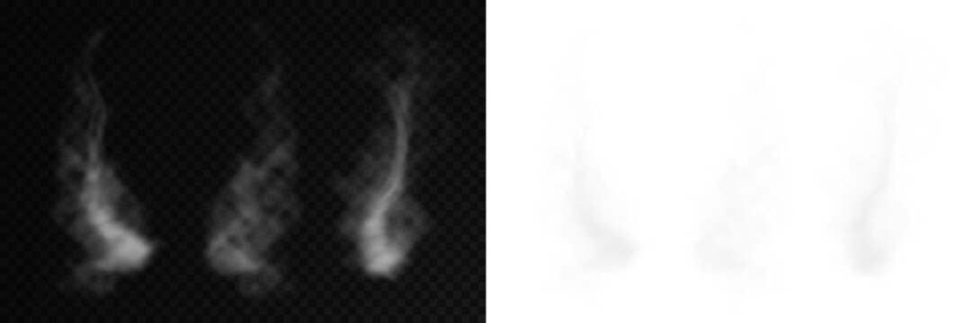 Dynamic fine smoke and photorealistic magic steam swirls. White smoke waves for coffee, tea, and hot food. Realistic fog and mist effect for professional media and cinematic scenes.