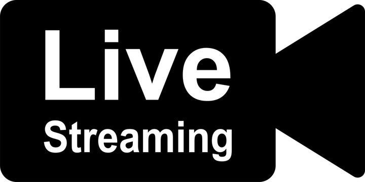 Black and white live streaming logo with a stylized k symbol isolated on transparent background