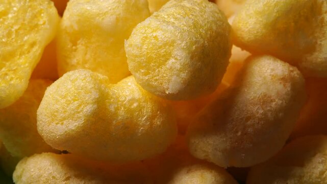 Corn sticks slowly moving with dolly shot effect, close-up, texture.