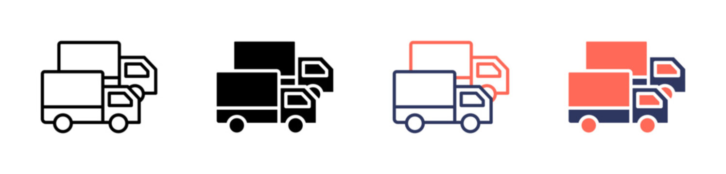 fleet icon set multiple style collection