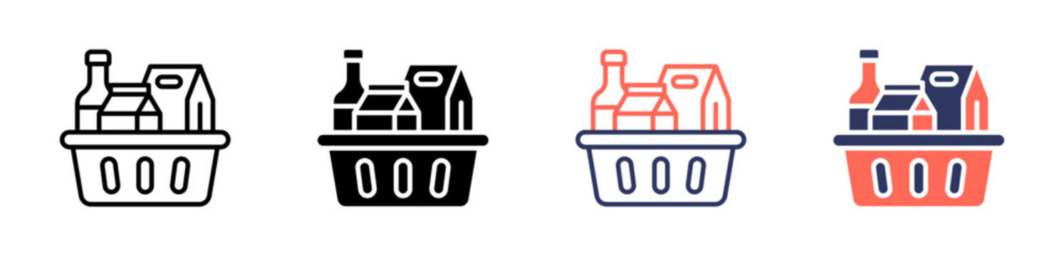 groceries icon set multiple style collection