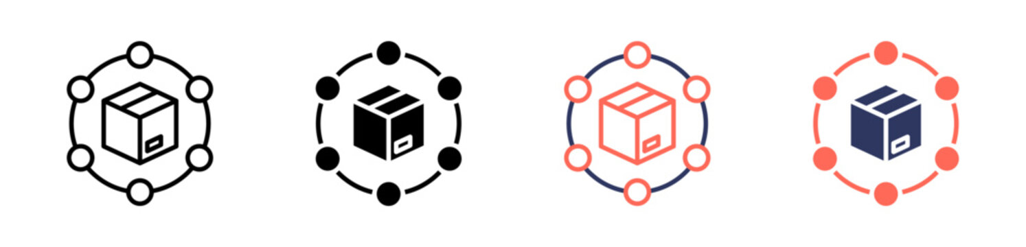 supply chain icon set multiple style collection