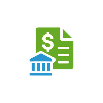 Government budget, Passed bill icon logo flat vector design
