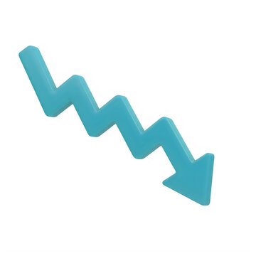 Downward zigzag arrow indicating decline or reduction in values