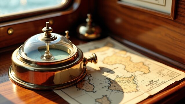 Navigation Compass and Ancient Maps