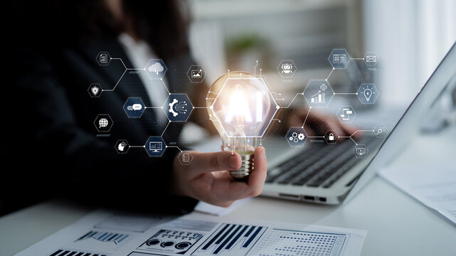 A concept of a comprehensive AI business suite. This integrated platform provides tools for all business needs, including e-commerce, marketing, cloud operations, and data security. Fermion
