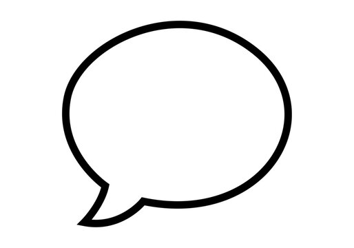 Globo de texto vac&iacute;o de contorno negro para conceptos de comunicaci&oacute;n di&aacute;logo y mensajes en redes sociales