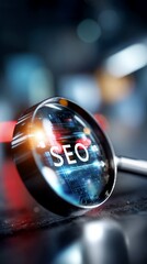 Obraz premium Digital marketing concept with SEO on circuit background