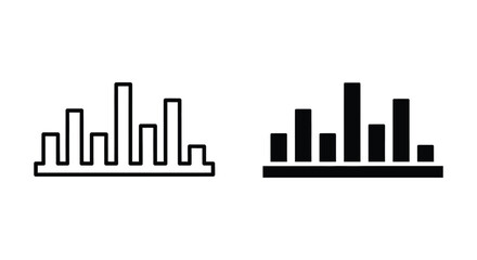 Fototapeta premium Set of bar chart icons, vector illustration of data analysis and statistics symbols, simple flat design for web and mobile apps