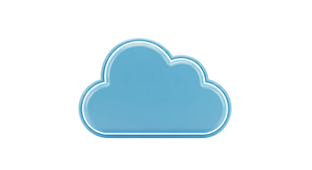 Fototapeta premium Blue Cloud Icon with White Outline