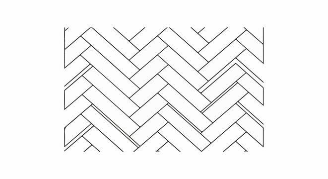 Black and white illustration of a herringbone pattern made of rectangular shapes