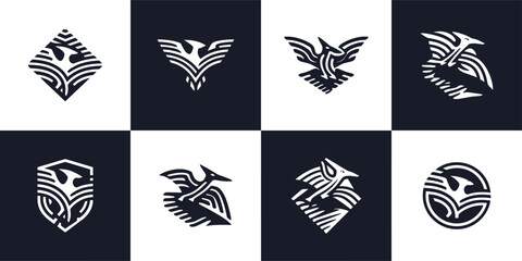 Winged Bird Flight Icon Collection © Ghaghah24