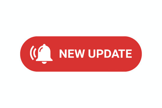 New Update Notification Button with Bell Icon on White background
