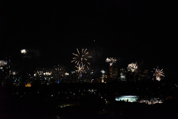 Fototapeta premium fireworks over the city