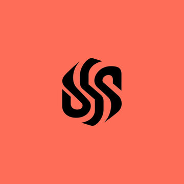 Abstract Black SSS Logo Design.