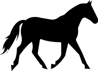 Obraz premium silhouette horse icon, showing different phases of a running horse gait cycle, gallop vector burst dynamic shape powerful motion, for equine wildlife design collection template art icon pack