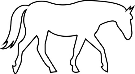 Fototapeta premium silhouette horse icon, showing different phases of a running horse gait cycle, gallop vector burst dynamic shape powerful motion, for equine wildlife design collection template art icon pack