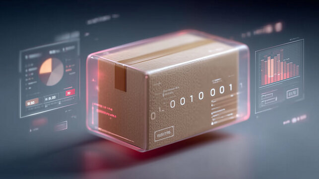 物流DX デジタルツインのコンセプト 3D段ボールとデータグラフ