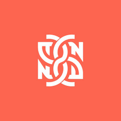 Obraz premium Abstract Interlocking Geometric Logo Design.