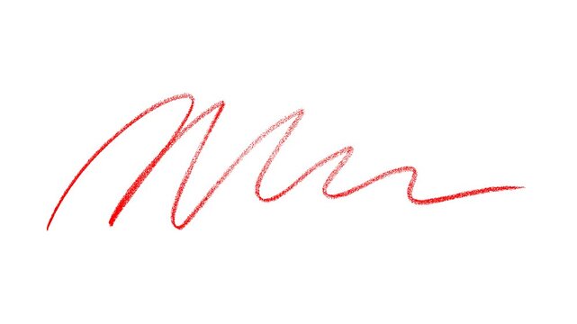 Hand-Drawn Red Highlighter Line Animation, Red underline highlighter animation, crayon sketching elements on a transparent background.