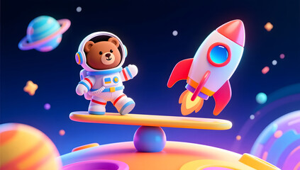 Naklejka premium Children's Day Future Space Exploration Inspiring Dreams