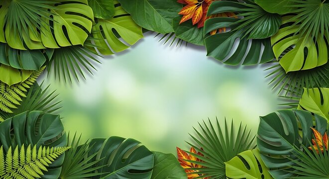 Tropical lush foliage creates a framed natural inviting presentation