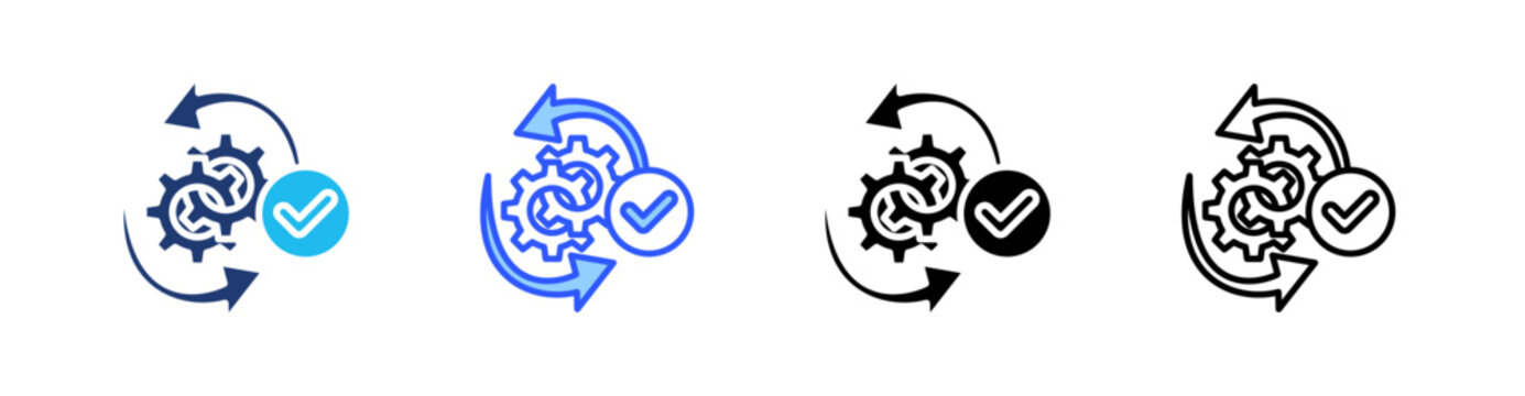 Automated Testing Multiple Style Icon Set Collection Pack Web Banner Vector 