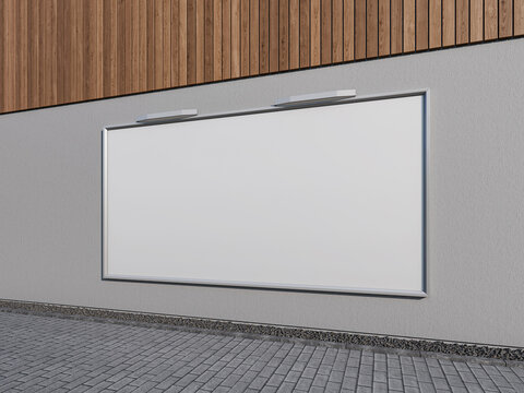 White Blank Billboard Mockup on a Side Wak