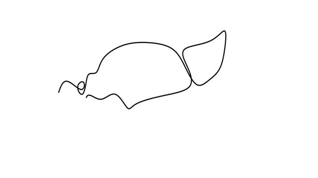 Animated self drawing of continuous line draw of    Single Line Drawing of a Lemon.  Full length one line animation. 4K	
