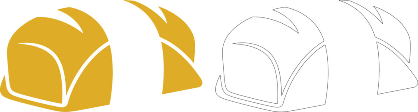 Yellow bread loaf paper wrap silhouettes