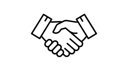 Obraz premium Handshake icon, business partnership symbol, agreement handshake, vector handshake