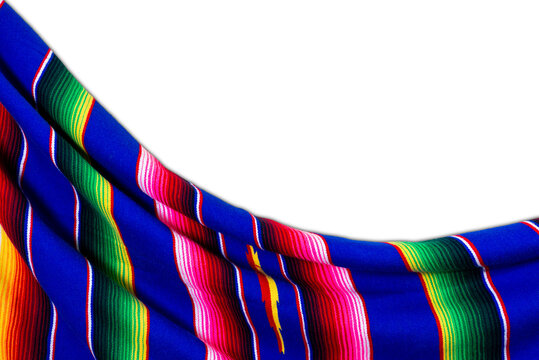 Colorful serape with transparent background. Typical colorful fabric from Mexico. Cinco de Mayo background.