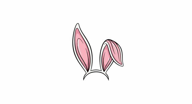 Pink rabbit ears on a headband