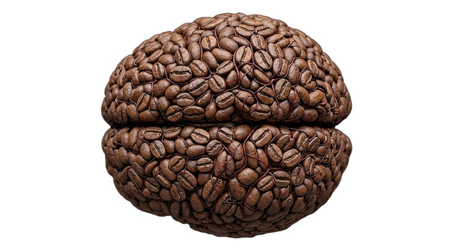 brain with coffee bean texture