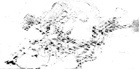Fototapeta premium Black and white grunge abstract vector illustration with scratches and stains on a white background for creative design