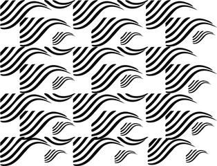 Obraz premium Black and white wave patterns, abstract stripes, seamless backgrounds, vector graphics
