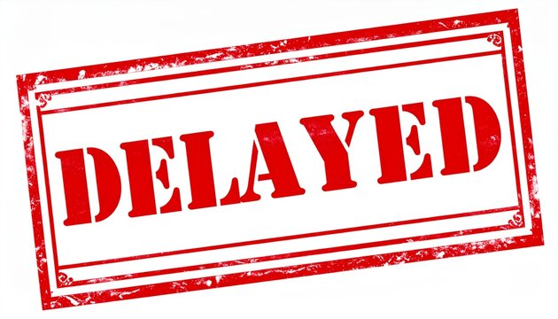 Red Delayed Stamp with Bold Distressed Design