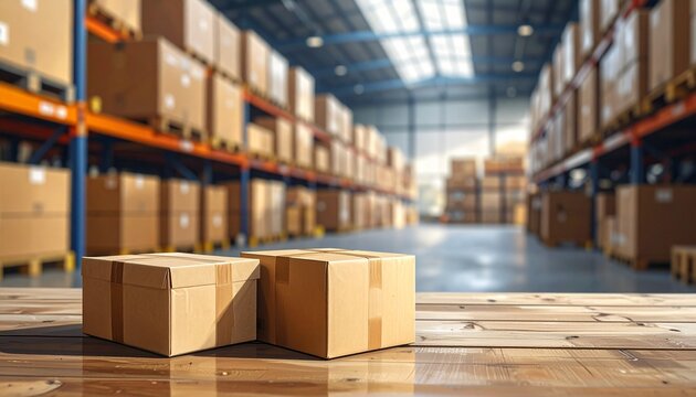 Shipping boxes in a warehouse ready for delivery efficient distribution service supply chain packaging product safety logistics.