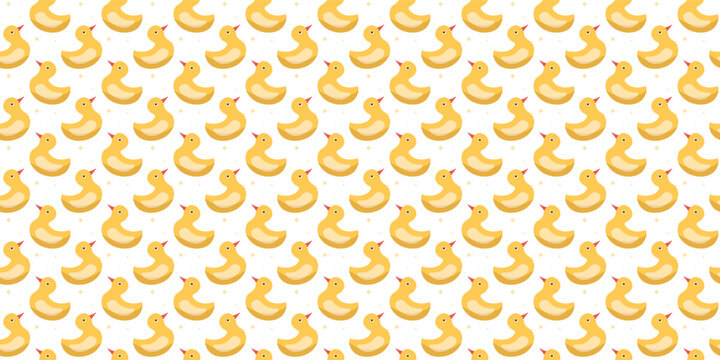 Cute rubber duck seamless pattern for baby bathroom textile and decor. Duck pattern