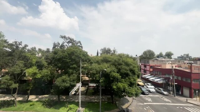 Slow motion of mexico city dense traffic