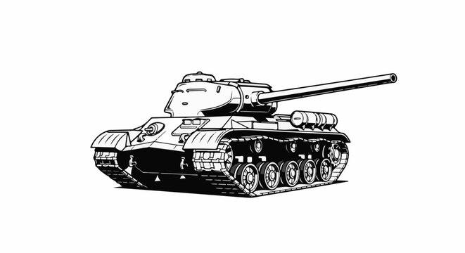 Stylized illustration of a military combat vehicle with a long barrel