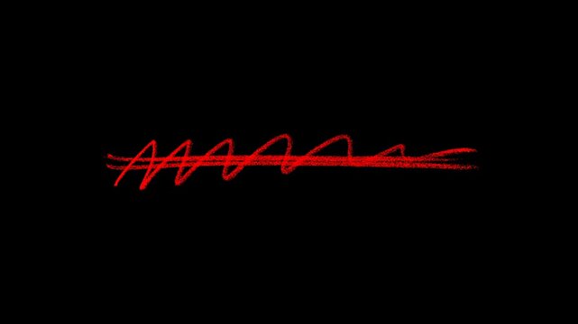 Hand-Drawn Red and White Highlighter Line Animation, Red underline highlighter animation, crayon sketching elements on a transparent background.