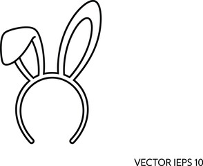 Obraz premium Simple line drawing of a bunny headband with ears up